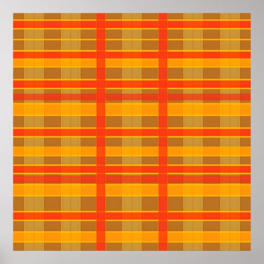 Retro-Rot-Orange-Karomuster Poster (Vorne)