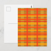 Retro-Rot-Orange-Karomuster Postkarte (Vorne/Hinten)