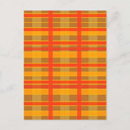 Retro-Rot-Orange-Karomuster Postkarte (Vorderseite)