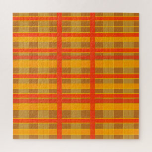 Retro-Rot-Orange-Karomuster Puzzle