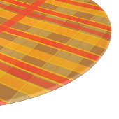 Retro-Rot-Orange-Karomuster Schneidebrett (Ecke)
