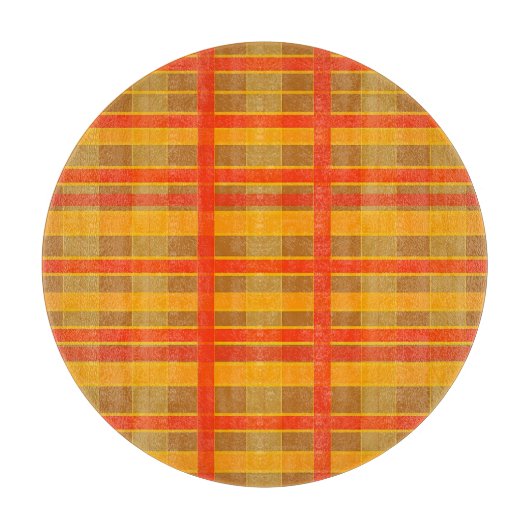 Retro-Rot-Orange-Karomuster Schneidebrett (Vorderseite)