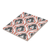 Retro-Rot Orange-Schwarzes Muster-Dekorfliese Fliese (Seite)
