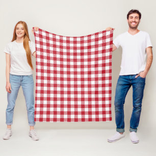 Retro-Rot-Picknick-Karo-Bauernhaus-Design Fleecedecke