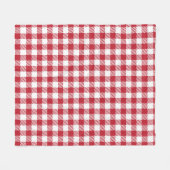 Retro-Rot-Picknick-Karo-Bauernhaus-Design Fleecedecke (Vorderseite (Horizontal))