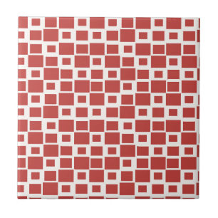 Retro-Rot-Quadrate-Muster Fliese