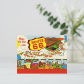 Retro-Rot Route 66 Postkarte (Stehend Vorderseite)