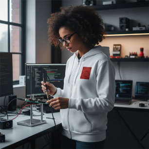Retro-Rot-Schaltplatinen-Tech-Muster Hoodie