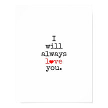 Retro Rot/Schwarz Ich werde immer LIEBE, die Sie z