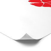 Retro-Rot-Silhouette mit Eiffelturm Poster (Ecke)