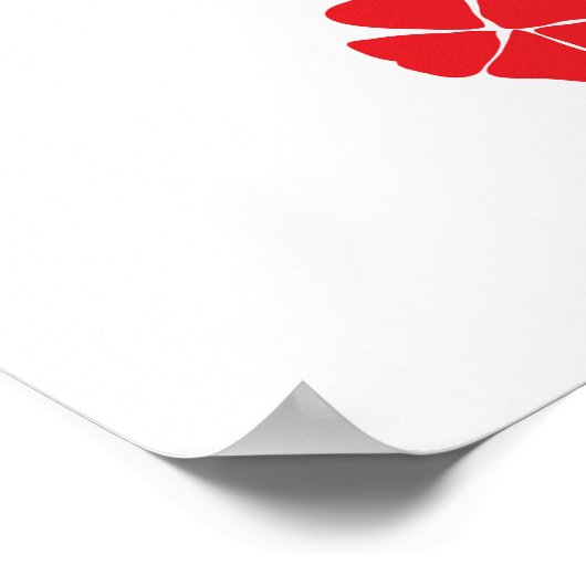 Retro-Rot-Silhouette mit Eiffelturm Poster (Ecke)