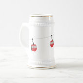 Retro Rot Skilift Gondelbahn Personalisiert Bierglas (Vorderseite Links)