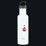 Retro Rot Skilift Gondelbahn Personalisiert Edelstahlflasche<br><div class="desc">Minimalistisches rotes Skiliftdesign für Skifahrer und Skifahrer. Rote Skilifte sind ein personalisiertes Weihnachtsgeschenk für ihn oder sie. Winterschneexmas Skilanglaufgeschenke.</div>