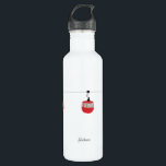 Retro Rot Skilift Gondelbahn Personalisiert Edelstahlflasche<br><div class="desc">Minimalistisches rotes Skiliftdesign für Skifahrer und Skifahrer. Rote Skilifte sind ein personalisiertes Weihnachtsgeschenk für ihn oder sie. Winterschneexmas Skilanglaufgeschenke.</div>