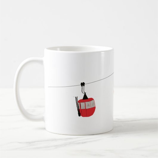 Retro Rot Skilift Gondelbahn Personalisiert Kaffeetasse (Links)