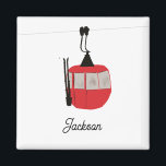 Retro Rot Skilift Gondelbahn Personalisiert Magnet<br><div class="desc">Minimalistisches rotes Skiliftdesign für Skifahrer und Skifahrer. Rote Skilifte sind ein personalisiertes Weihnachtsgeschenk für ihn oder sie. Skilanglaufgeschenke von Xmas.</div>