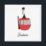 Retro Rot Skilift Gondelbahn Personalisiert Magnet<br><div class="desc">Minimalistisches rotes Skiliftdesign für Skifahrer und Skifahrer. Rote Skilifte sind ein personalisiertes Weihnachtsgeschenk für ihn oder sie. Skilanglaufgeschenke von Xmas.</div>