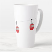 Retro Rot Skilift Gondelbahn Personalisiert Milchtasse (Rechte Ecke)