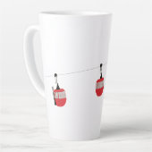 Retro Rot Skilift Gondelbahn Personalisiert Milchtasse (Linke Ecke)