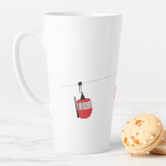 Retro Rot Skilift Gondelbahn Personalisiert Milchtasse (Beispiel)