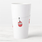 Retro Rot Skilift Gondelbahn Personalisiert Milchtasse (Vorderseite)