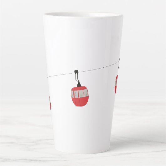 Retro Rot Skilift Gondelbahn Personalisiert Milchtasse (Vorderseite)