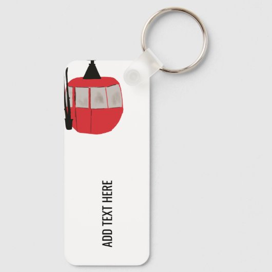 Retro Rot Skilift Gondelbahn Personalisiert Schlüsselanhänger (Rückseite)