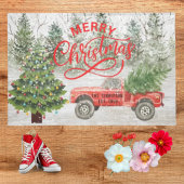 Retro Rot Tuck rustikaler Wintername Xmas Baum Fußmatte