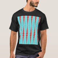 Retro-Rot-Türkis-Punkte-T-Shirt