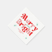 Retro Rot und Aquamarin froh und hell Weihnachten Serviette (Ecke)