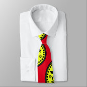 Retro Rot und Gelb Paisleys Necktie Krawatte (Gebunden)