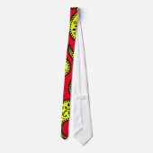 Retro Rot und Gelb Paisleys Necktie Krawatte (Rückseite)