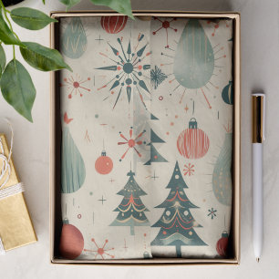 Retro-Rot und Grün Weihnachts-Decoupage Seidenpapier