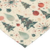 Retro Rot und grüne Weihnachtsfeiertage Tischdecke (Schrägansicht)