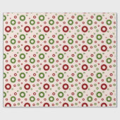 Retro Rot und grünes Weihnachtswackelpapier Geschenkpapier (Flach)