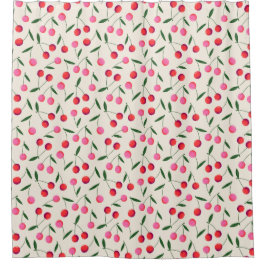 Retro Rot und Rosa Berry Cherry Duschvorhang