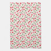 Retro Rot und Rosa Berry Cherry Geschirrtuch (Vertikal)