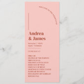 Retro Rot und Rosa Hochzeit Programm (Vorderseite)