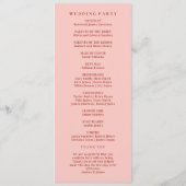 Retro Rot und Rosa Hochzeit Programm (Rückseite)