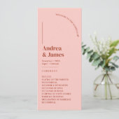 Retro Rot und Rosa Hochzeit Programm (Stehend Vorderseite)