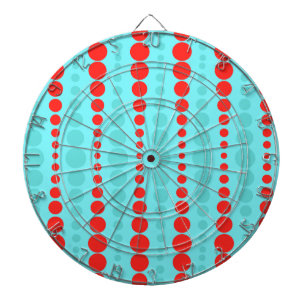 Retro Rot und Türkis Dots Dart Board Dartscheibe