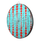 Retro Rot und Türkis Dots Dart Board Dartscheibe (Vorderseite rechts)