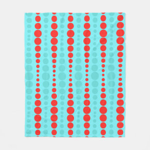 Retro Rot und Türkis Dots Fleece Blanket