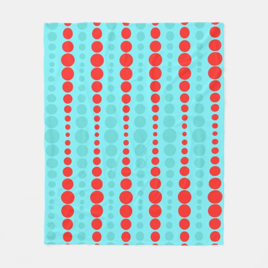 Retro Rot und Türkis Dots Fleece Blanket (Vorderseite)