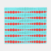 Retro Rot und Türkis Dots Fleece Blanket (Vorderseite (Horizontal))