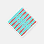 Retro Rot und Türkis Dots Papier Napkins Serviette (Ecke)