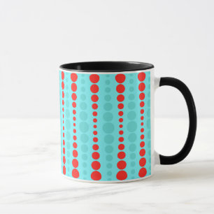 Retro-Rot und Türkis gepunkteter Klingelbecher Tasse