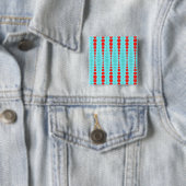 Retro-Rot und Türkis gepunkteter Knopf Button (Beispiel)