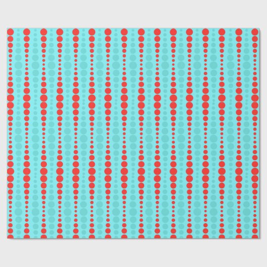 Retro Rot und Türkis-Punkt-Packpapier Geschenkpapier (Flach)