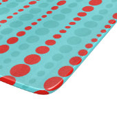 Retro Rot-und Türkis-Punkt-Schneidebrett Schneidebrett (Ecke)